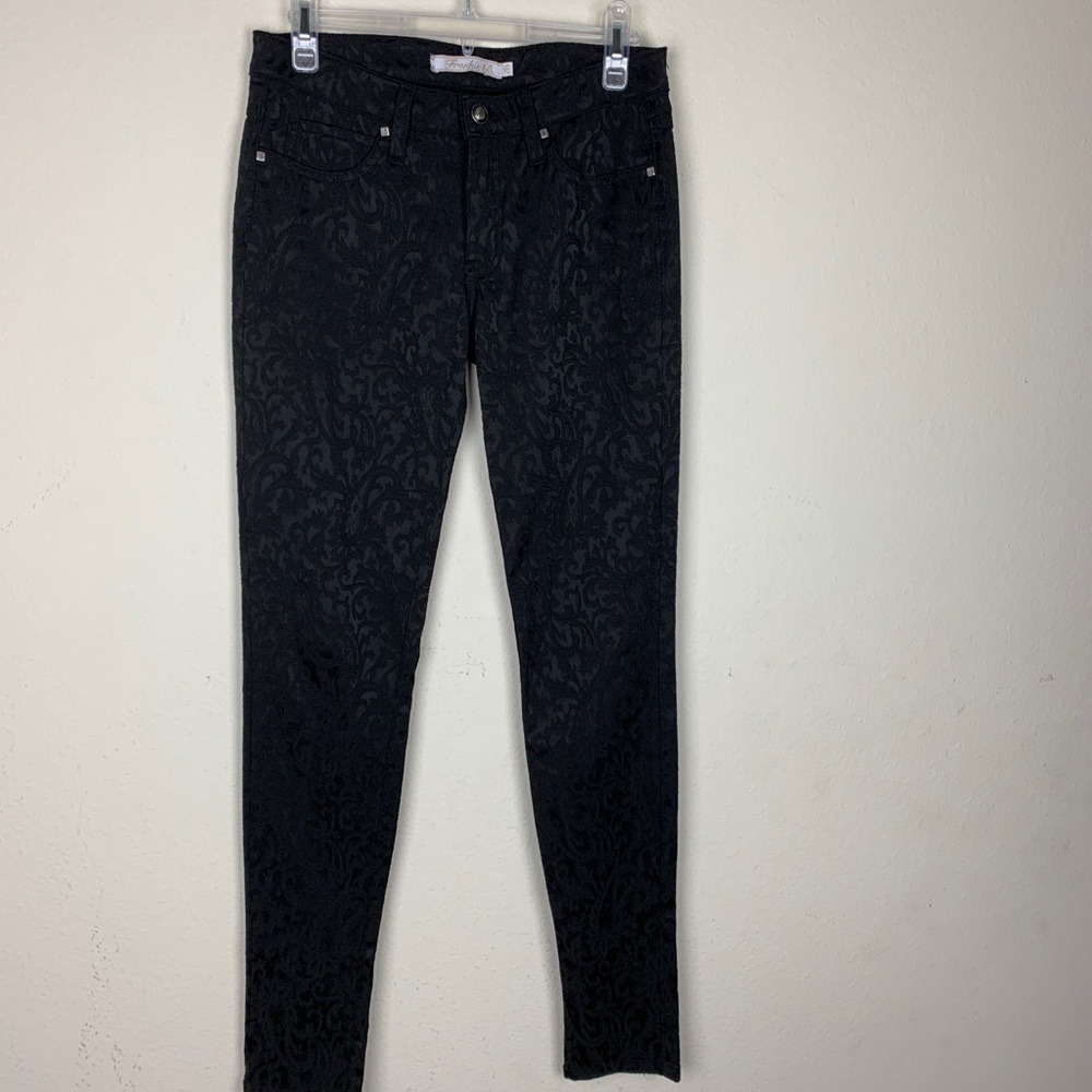 Frankie B.- Black Patterned Straight Leg Pants S26